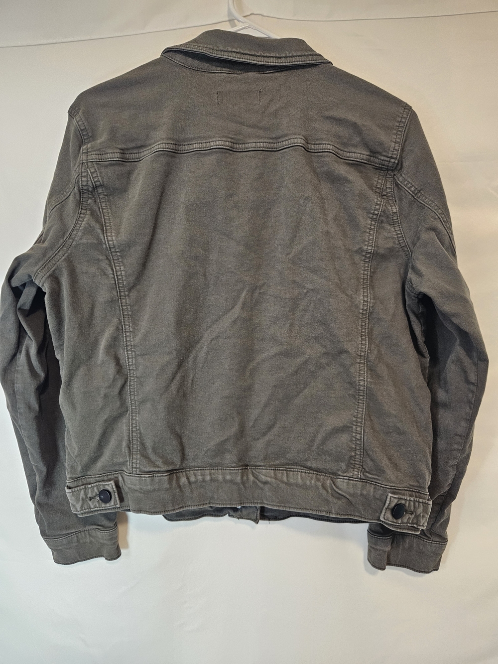 Prosperity Olive Green Denim Jacket - Classic Button-Front Business Casual - Picture 3 of 6